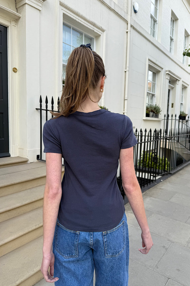 Hailie Basic Top | Faded Navy Blue / XS/S