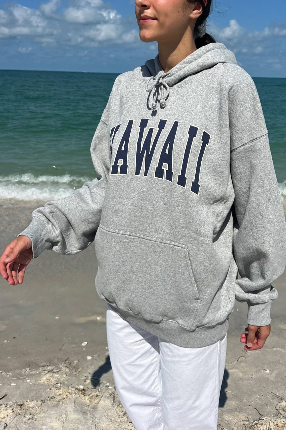 Hawaii Hoodie | Grey / Oversized Fit