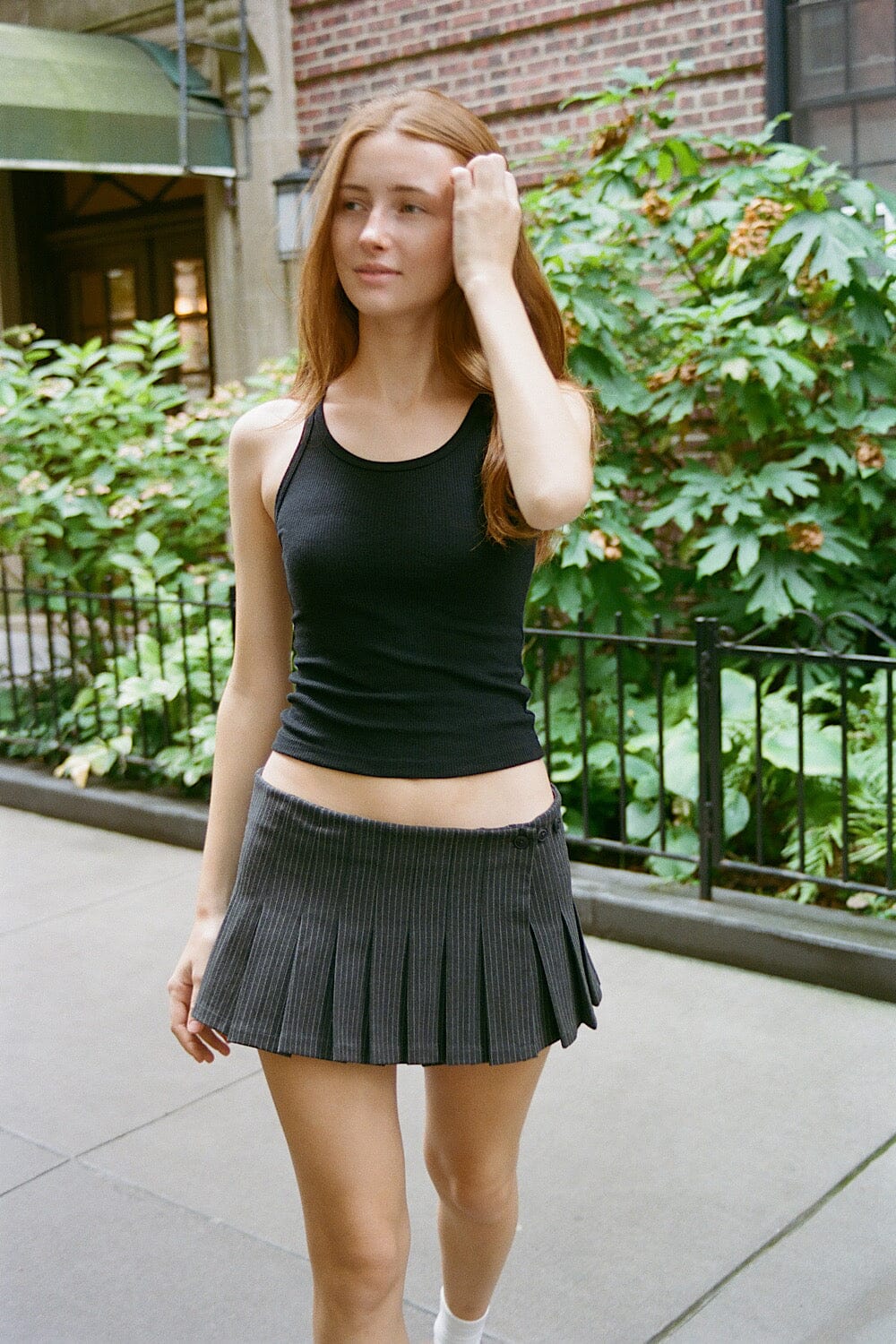 Dana Stripes Skirt | Charcoal Silver Stripes / XS/S