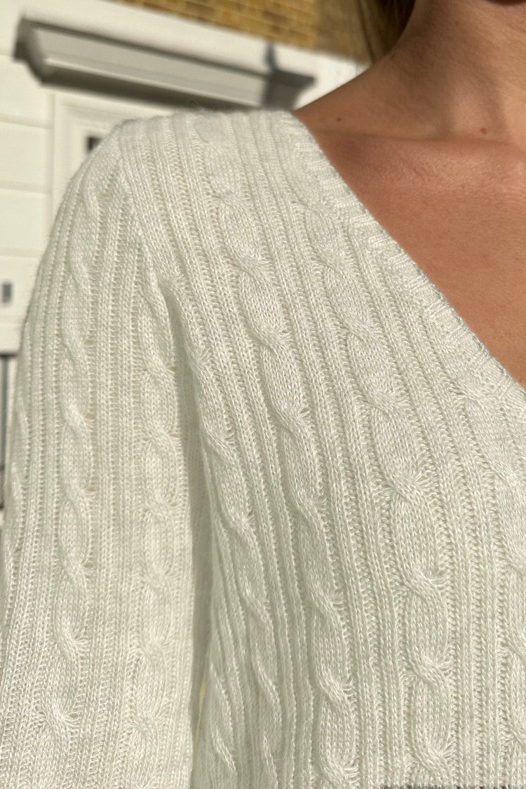 Ida Wool Cable Knit Sweater | Natural White / Oversized Fit