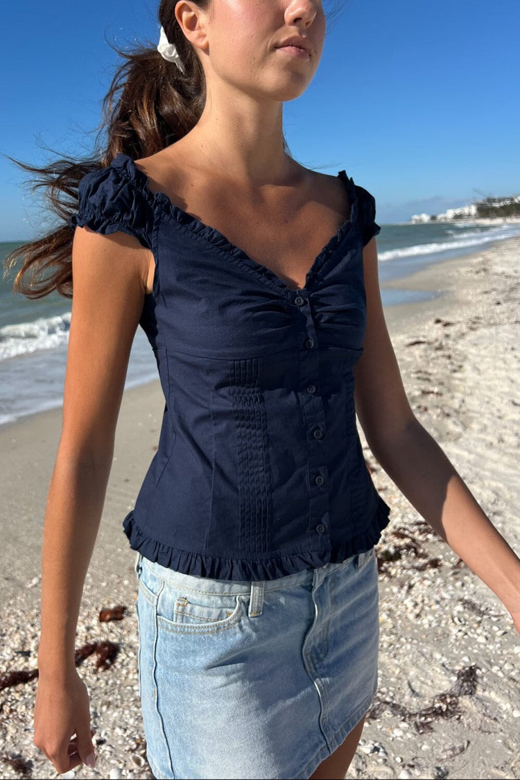 Elena Top | Navy Blue / XS/S