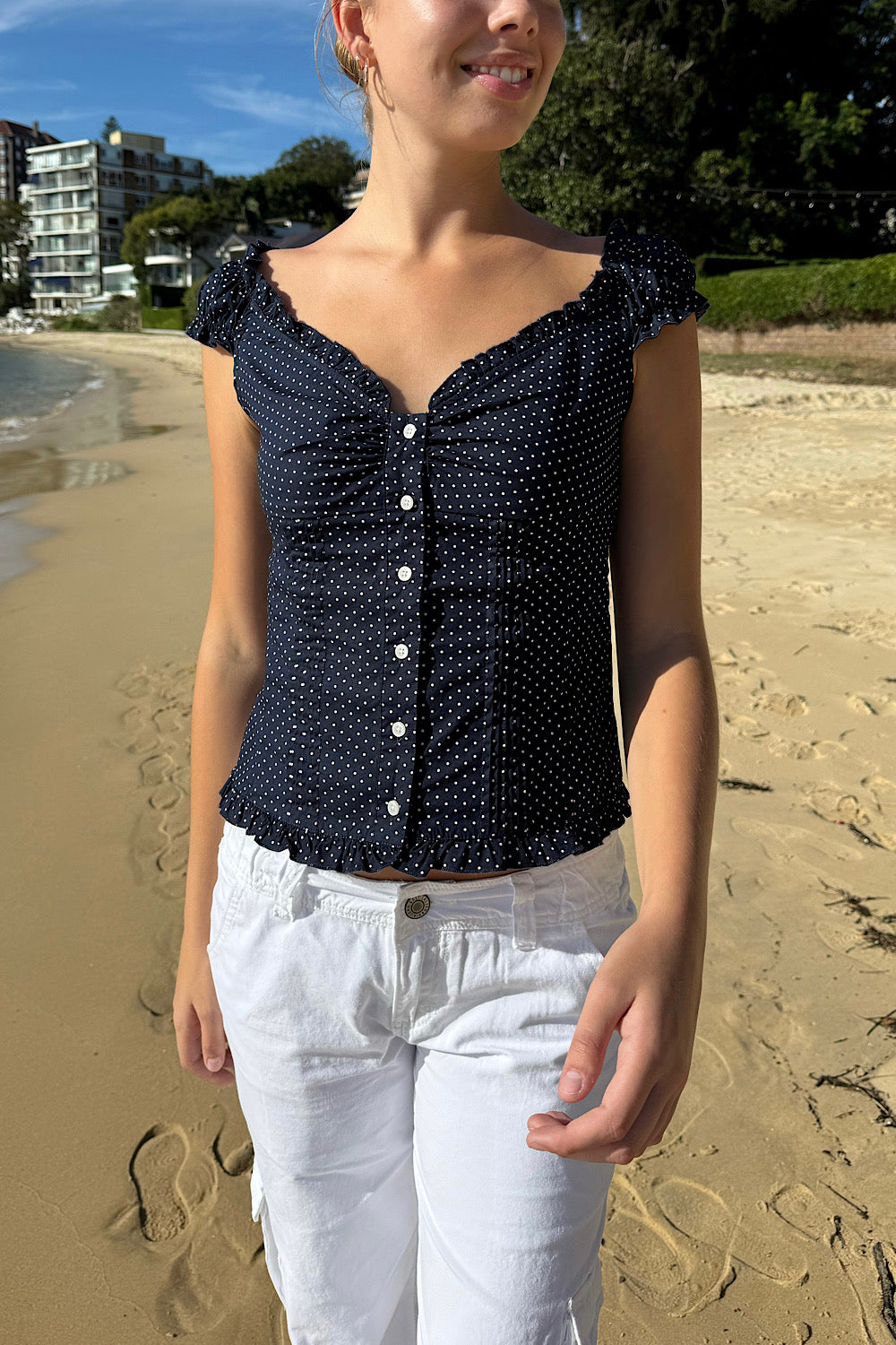 新品 BRANDY MELVILLE ELENA POLKA DOT TOP Elena Polka Dot Top – Brandy Melville UK