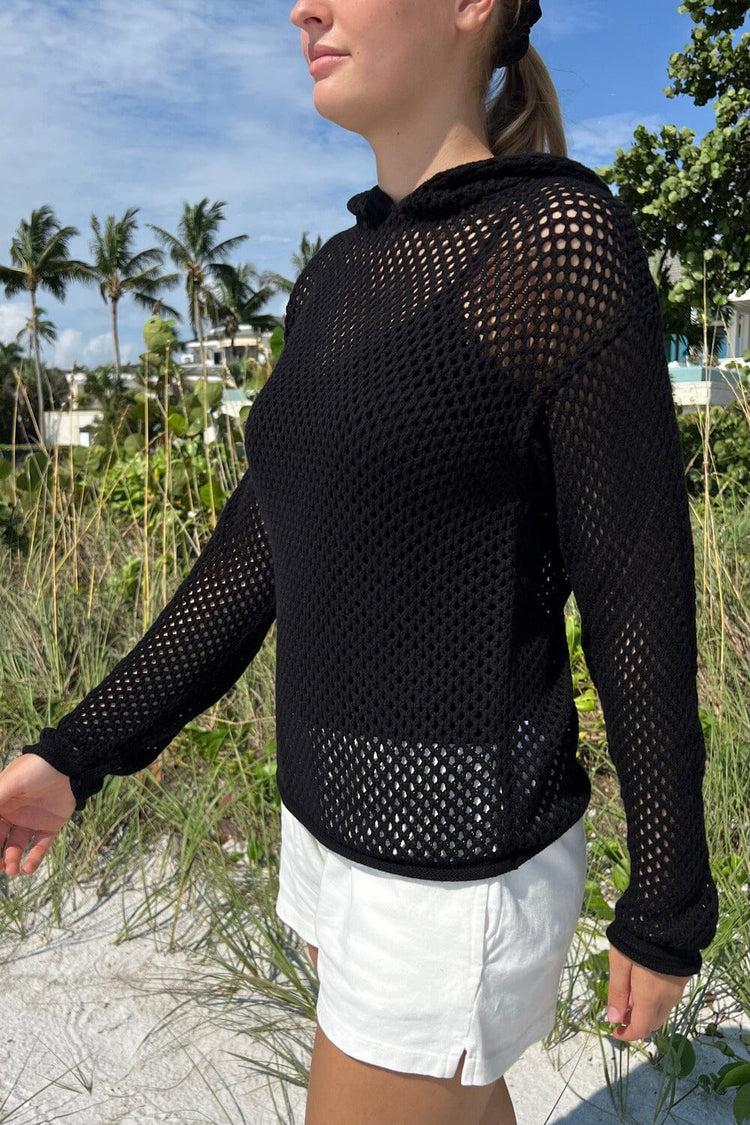 Christy Net Hoodie | Black / Regular Fit