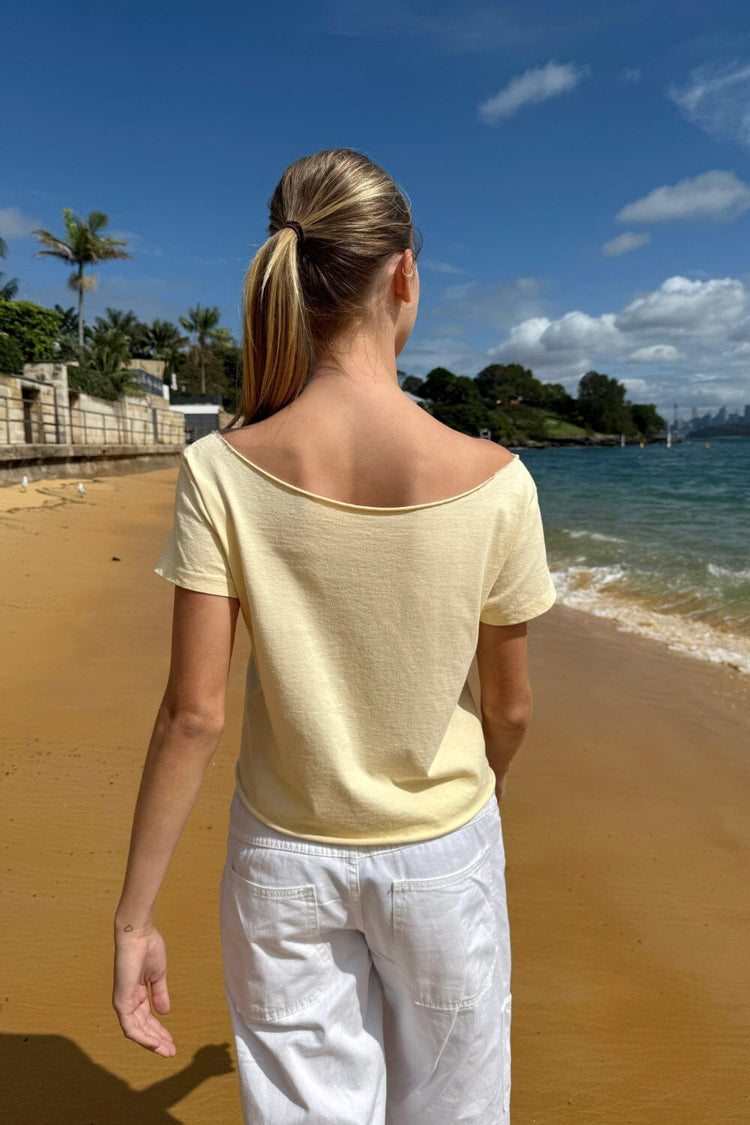 Robyn Off The Shoulder Top | Pastel Yellow / S