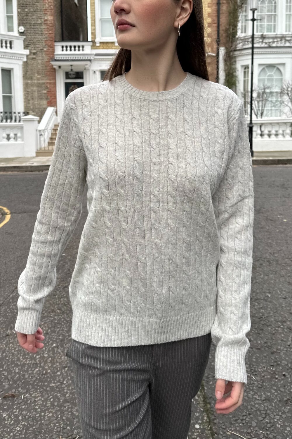 Martha Thick Sweater | Light Heather Grey / S/M