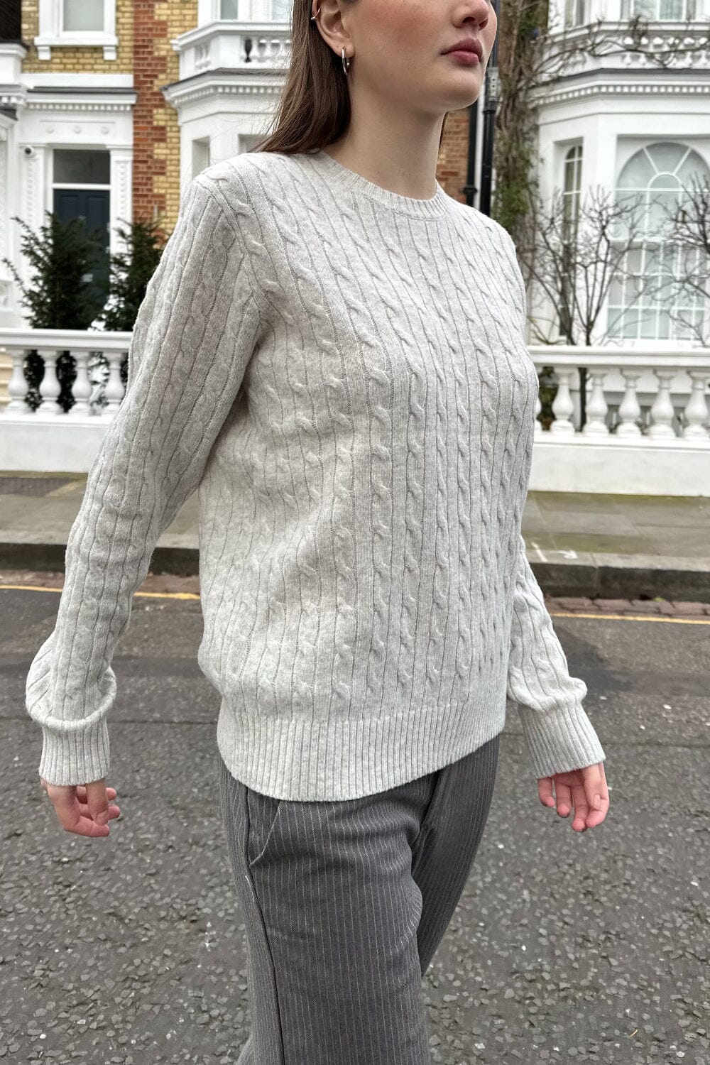 Martha Thick Sweater | Light Heather Grey / S/M