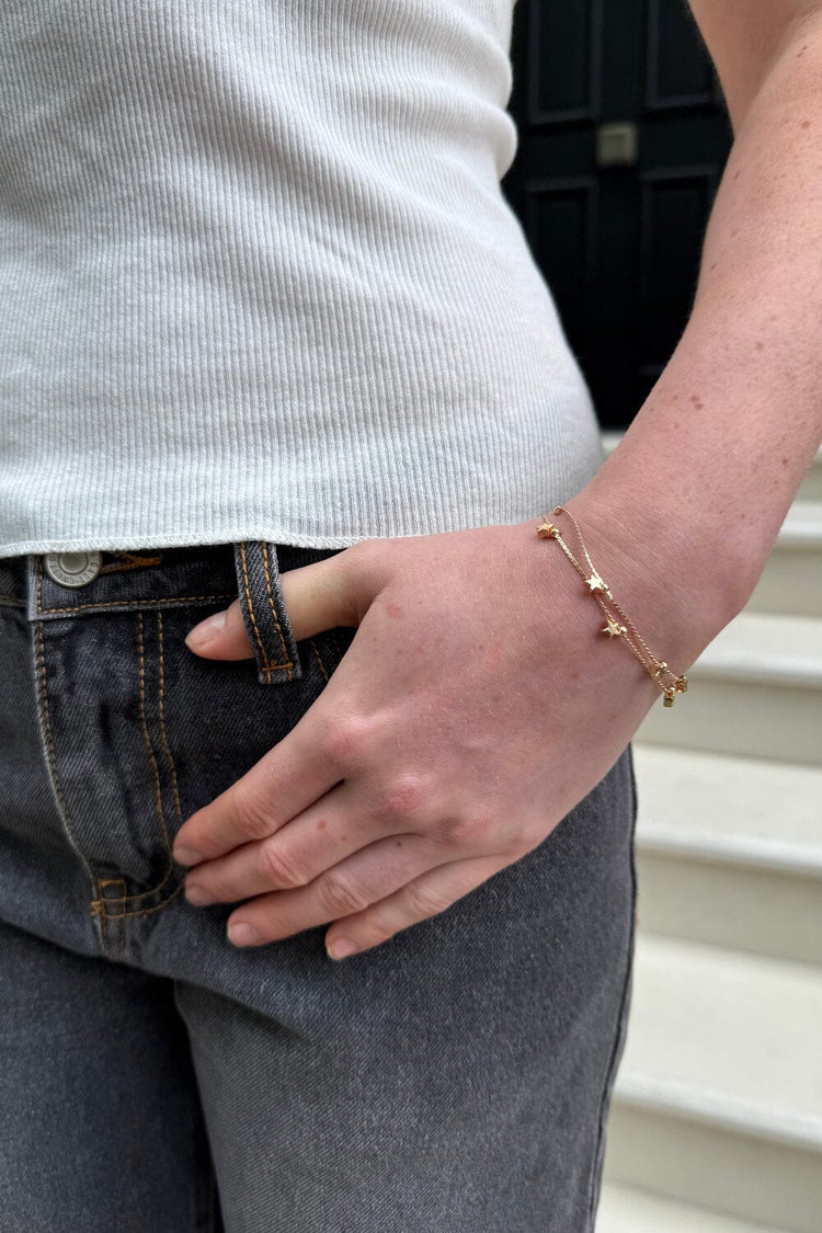 Double Row Star Bracelet | Gold