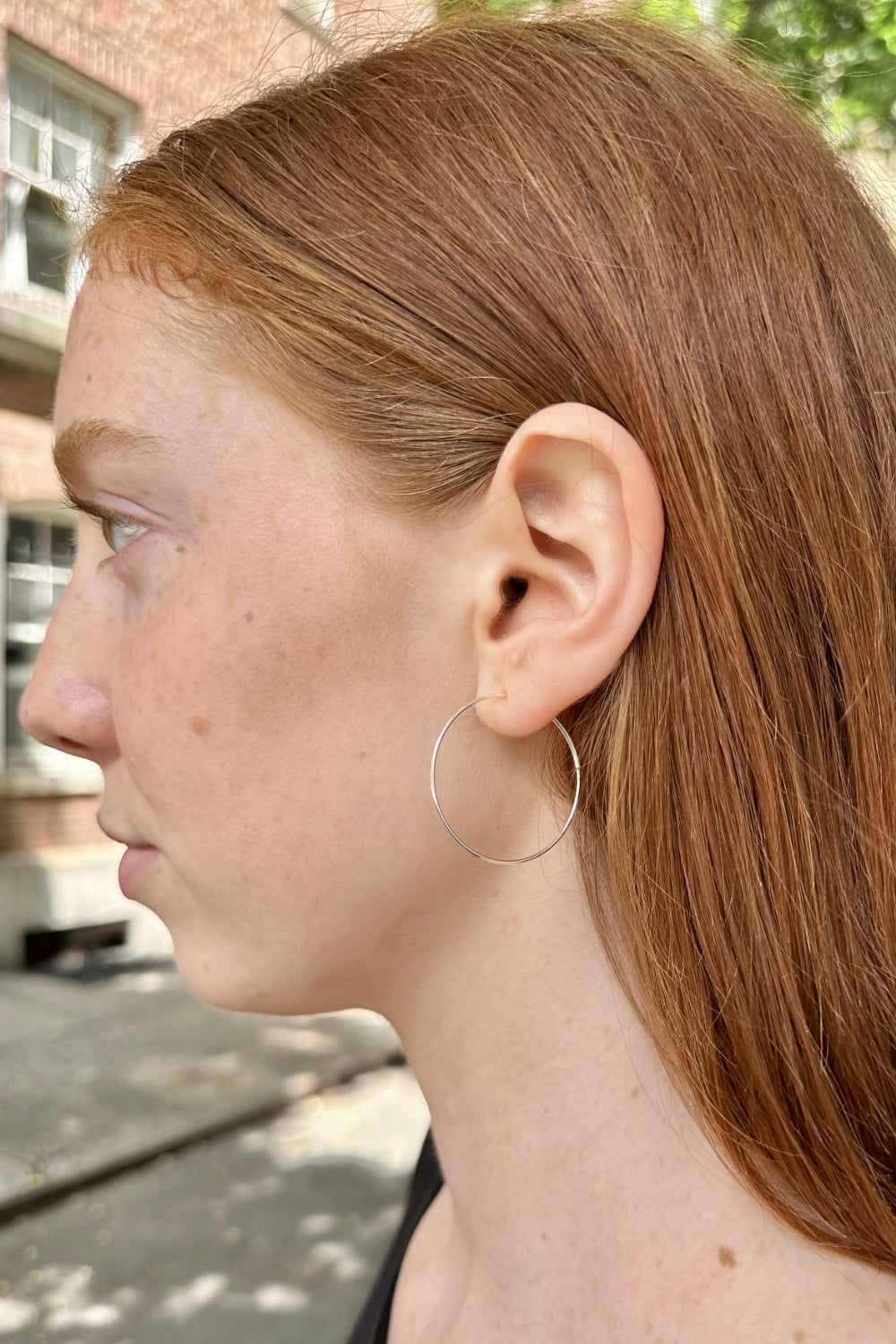 Sterling Silver Thin Hoop Earrings | Silver