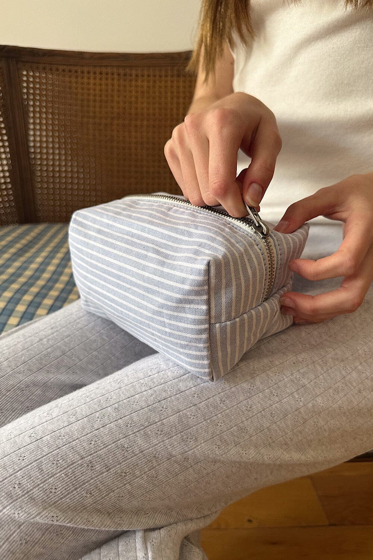 Striped Makeup Bag | Blue Stripes