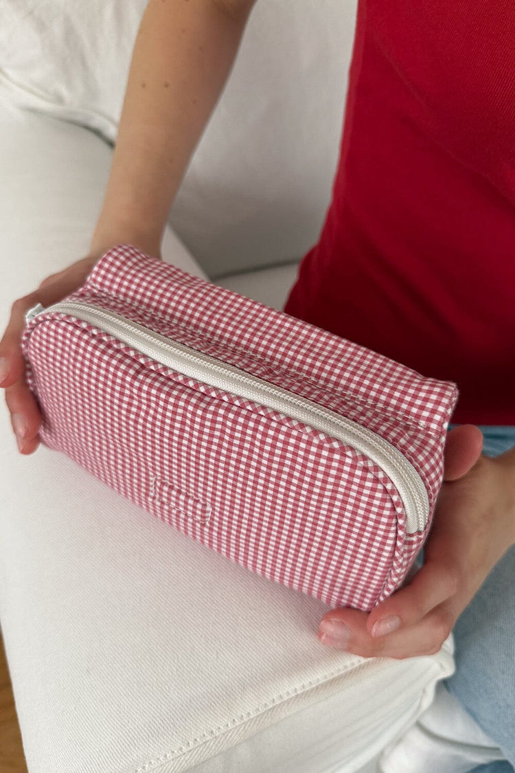Checkered Makeup Bag | Red And White Checkered