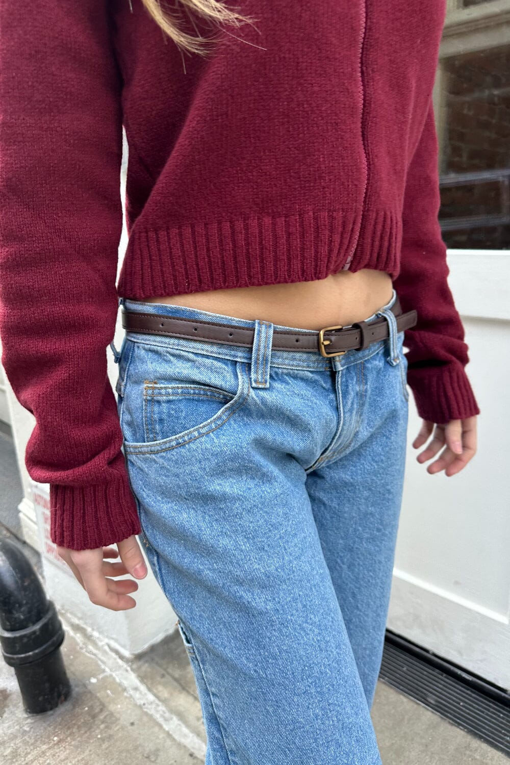 Faux Leather Buckle Belt | Gold