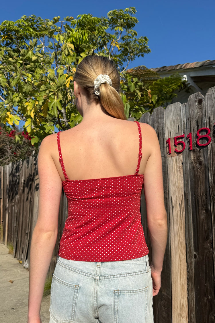 Tiffany Polka Dot Tank | Red With White Polka Dots / XS/S