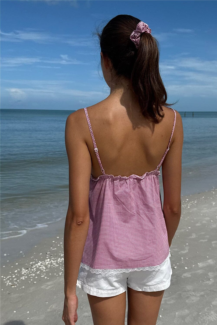 Tiffany Plaid Tank | Red And White Checkered / XS/S