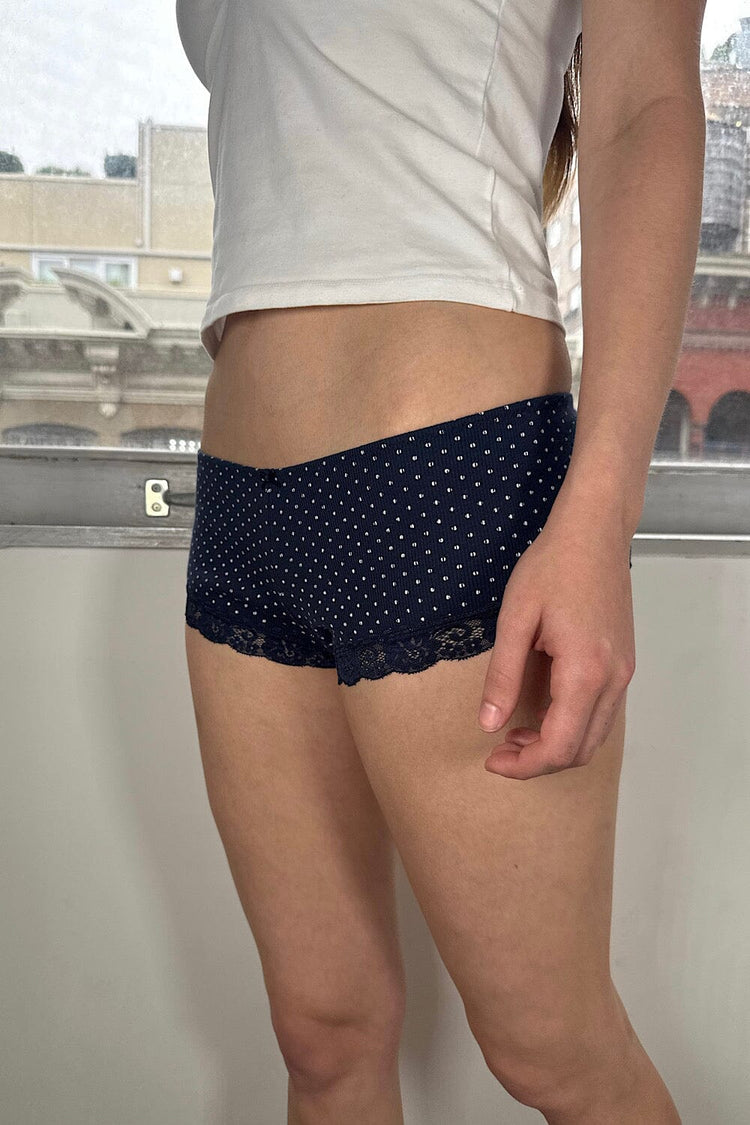 Polka Dot Hipster Underwear | Navy White Polka Dots / XS/S