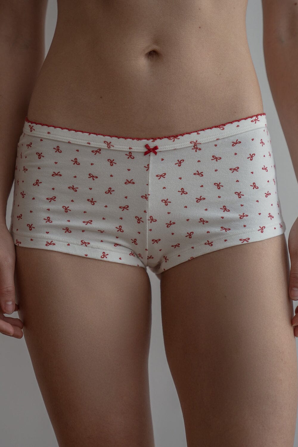 Bows & Heart Hipster Underwear | Red Bows and Heart / XS/S