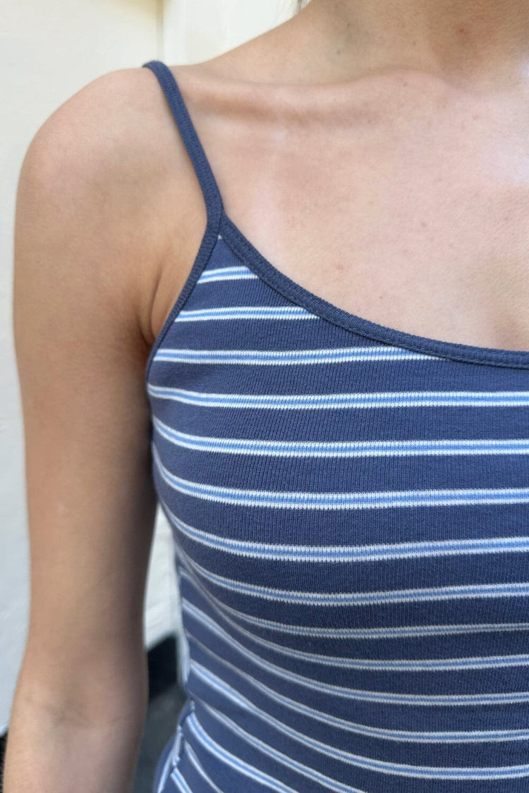 Skylar Striped Tank | Faded Navy with White and Blue Stripes / XS/S