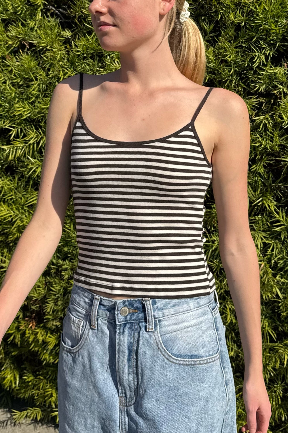 Skylar Striped Tank | Ivory Brown Thick Stripes / XS/S
