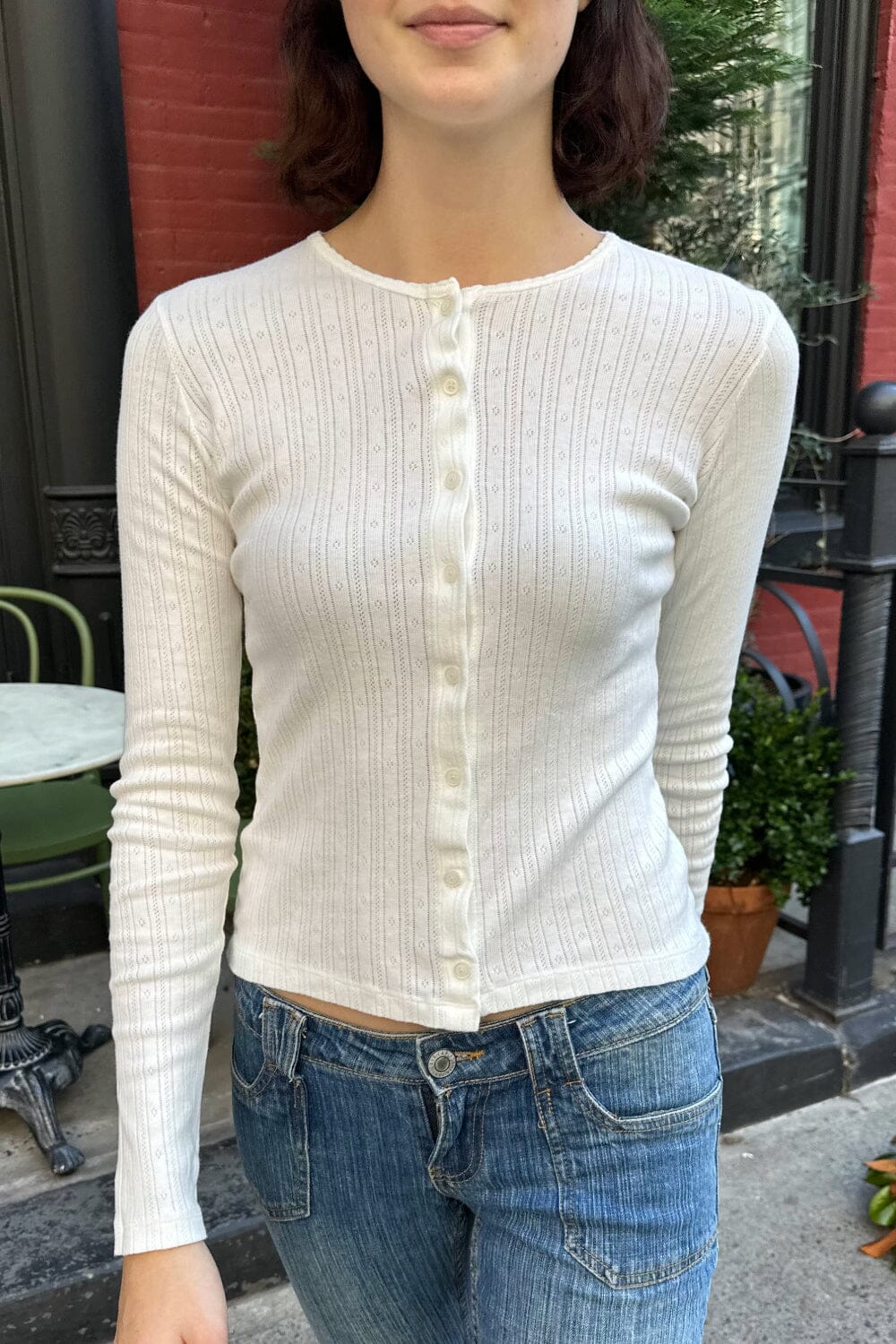 lui jewelry ニット アイボリー Zelly Eyelet Top – Brandy Melville Europe