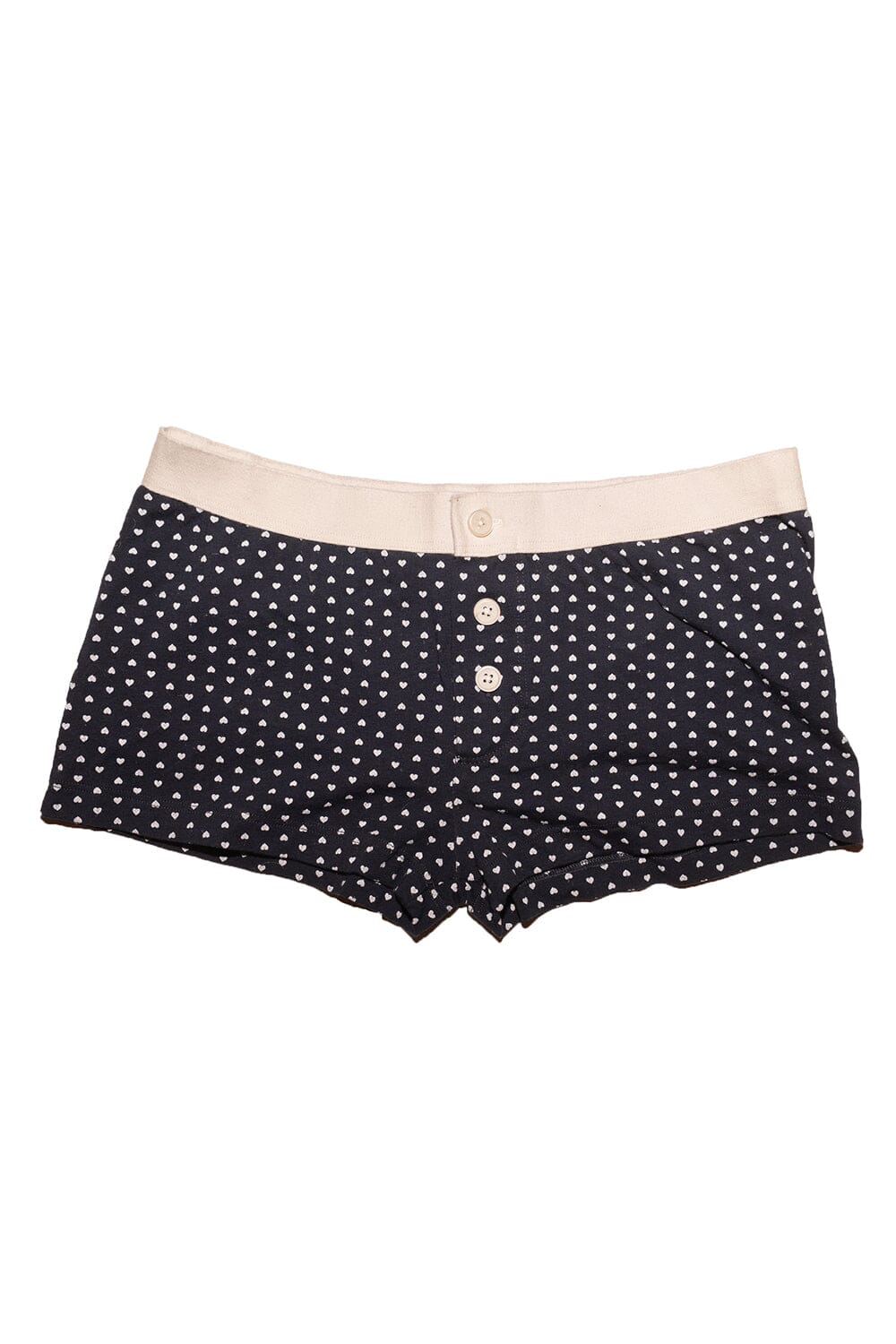 Boy Short Heart Underwear | Navy Blue with White Hearts / XS/S
