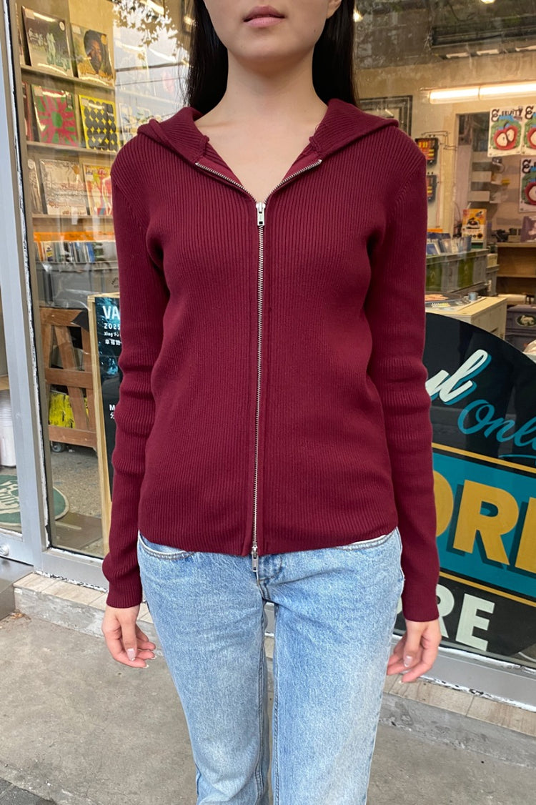 Arden Crop Hoodie | Bordeaux