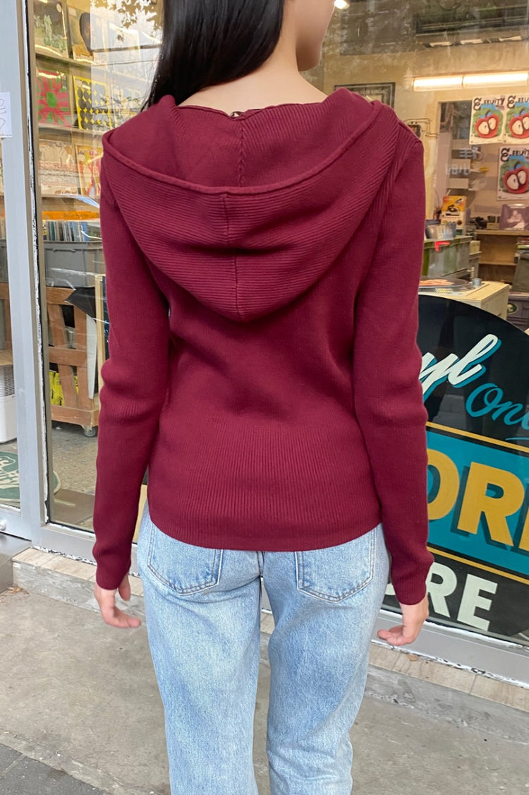 Arden Crop Hoodie | Bordeaux
