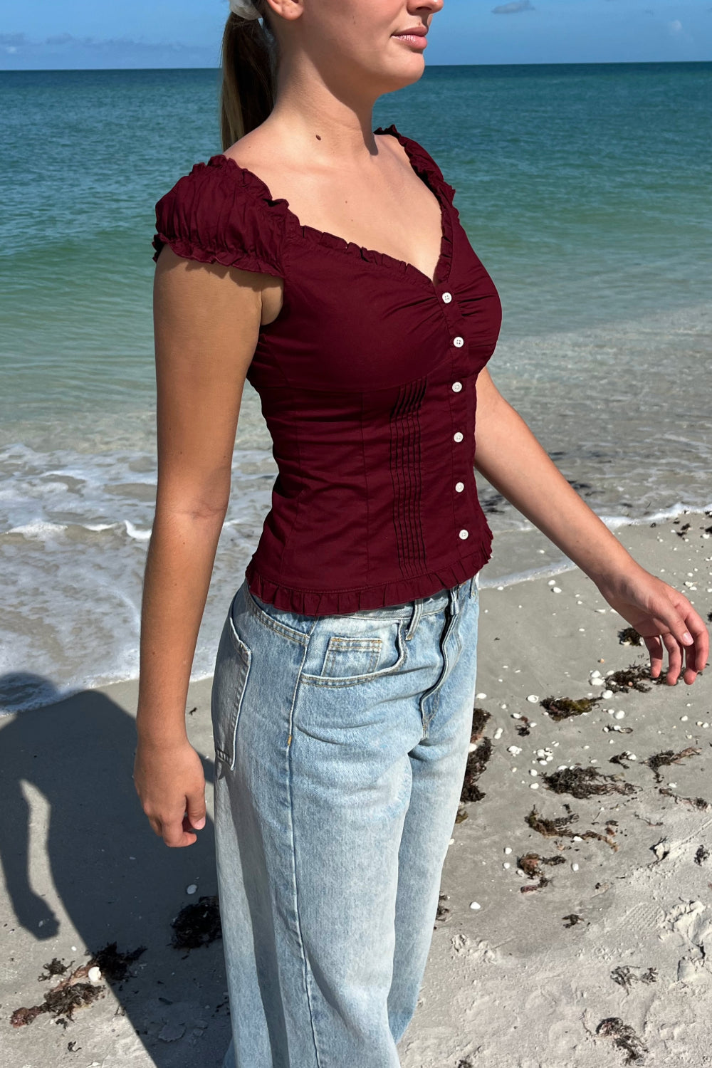 Elena Top | Dark Red / XS/S