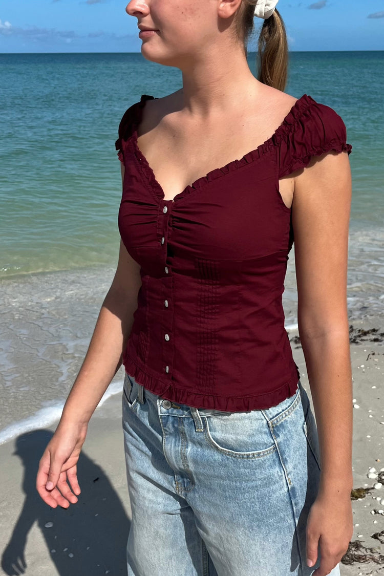 Elena Top | Dark Red / XS/S