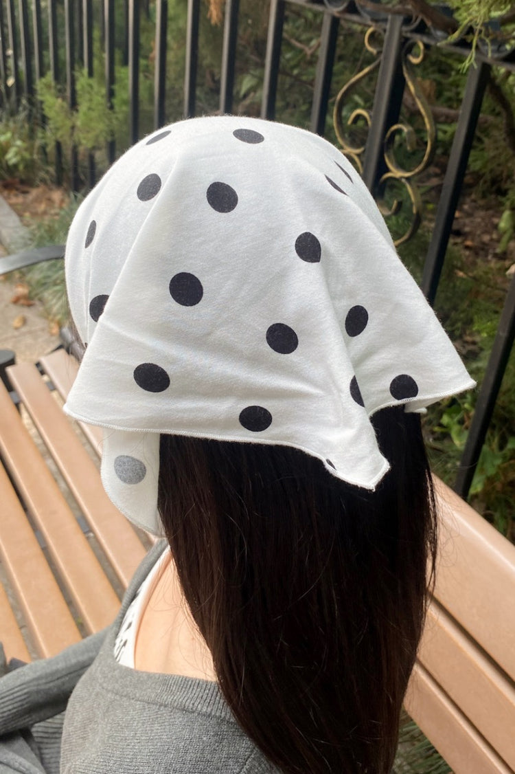 Polka Dots Bandana | White with Black Polka Dots