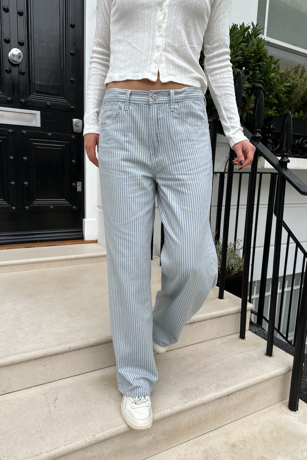 Blue and white striped pants brandy melville online