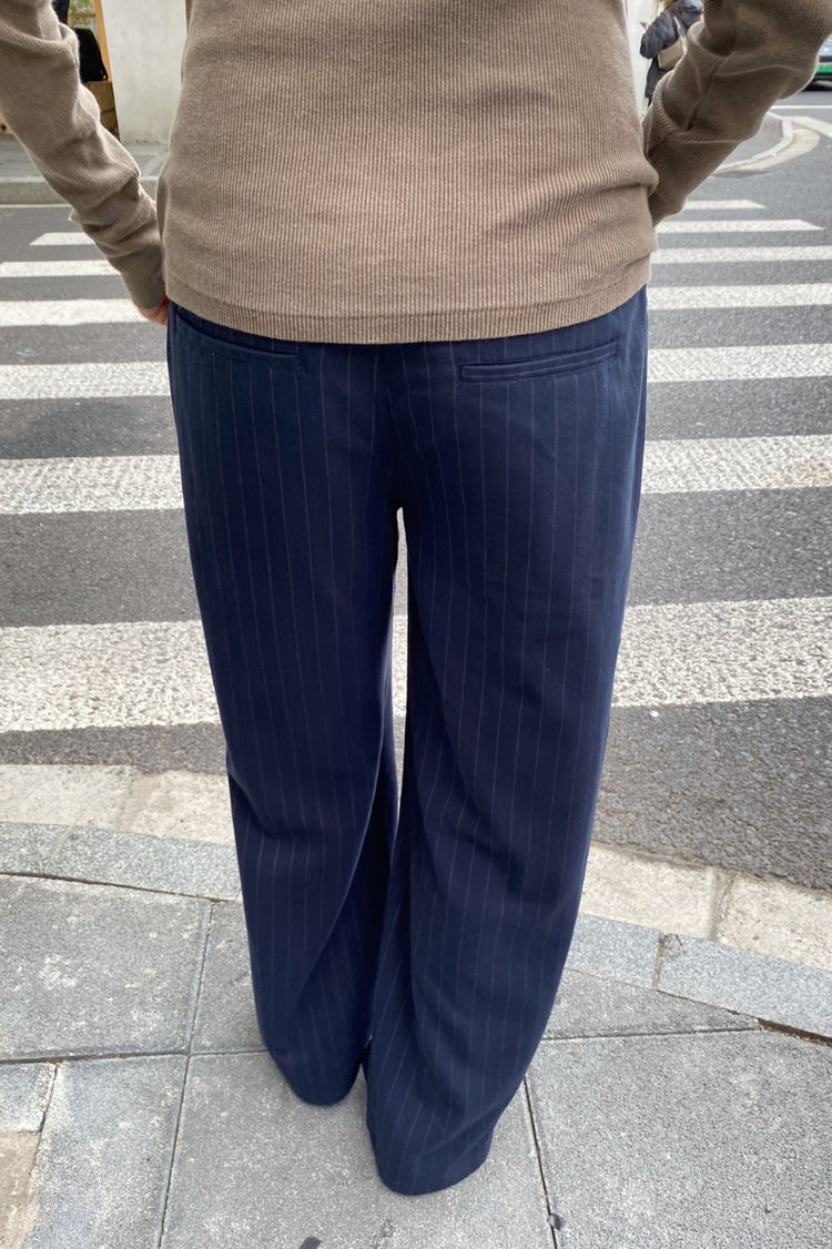 Gigi Striped Pants | Navy Blue / S