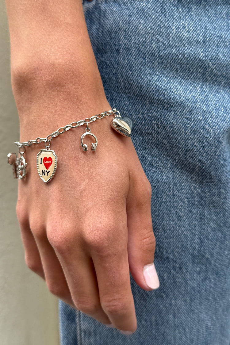 Multi Pendant Bracelet | Silver