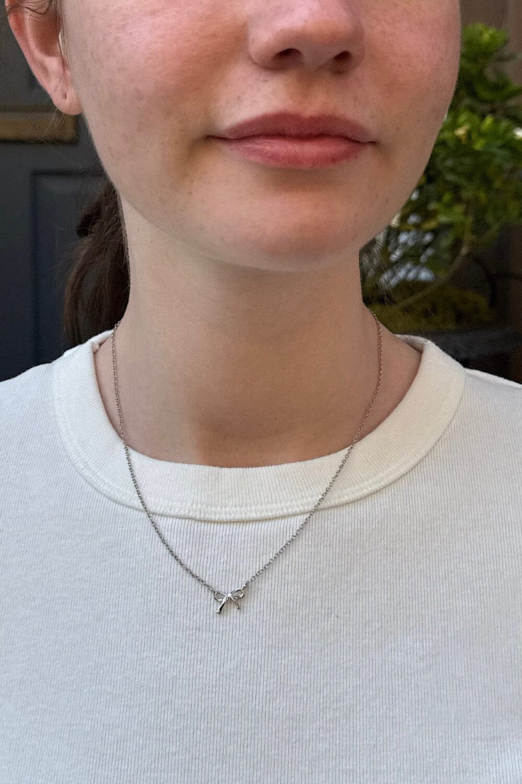 Bow Necklace | Silver