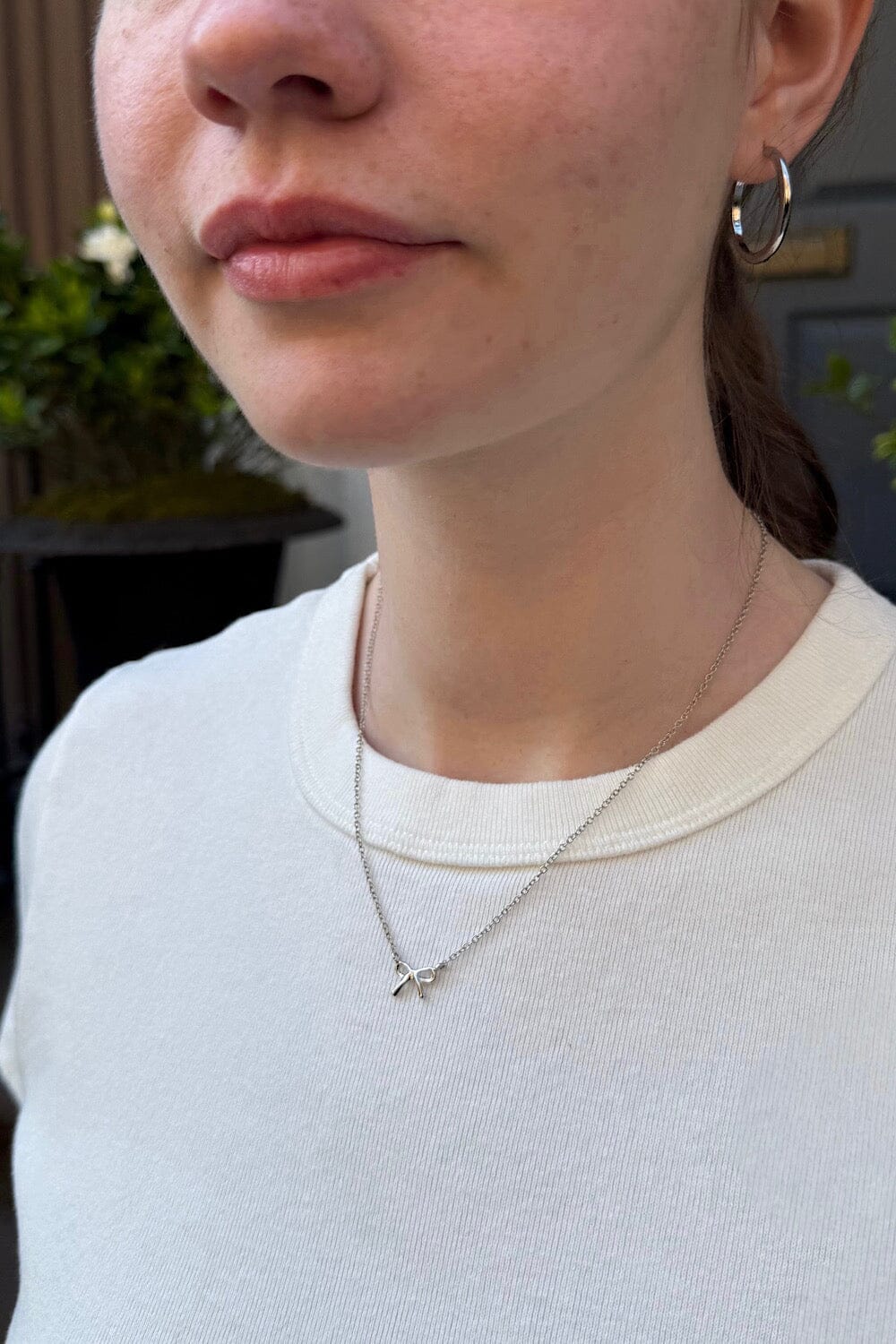 Bow Necklace | Silver
