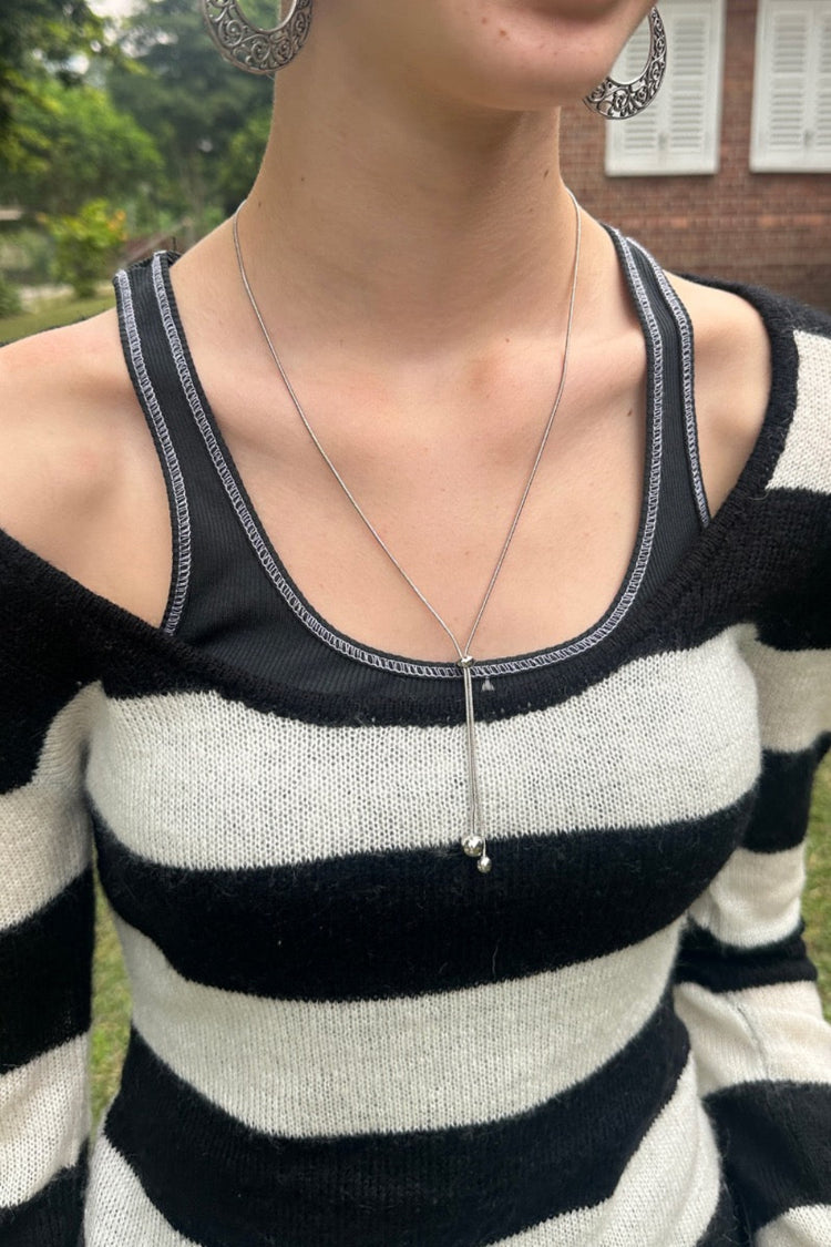 Drop Beads Necklace | Silver