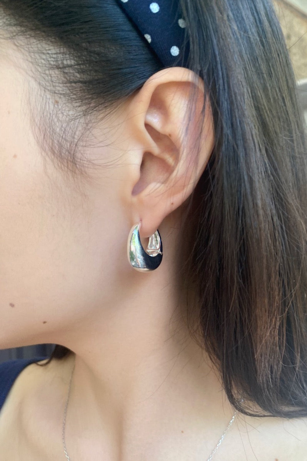 Thick Hoop Earrings | Silver