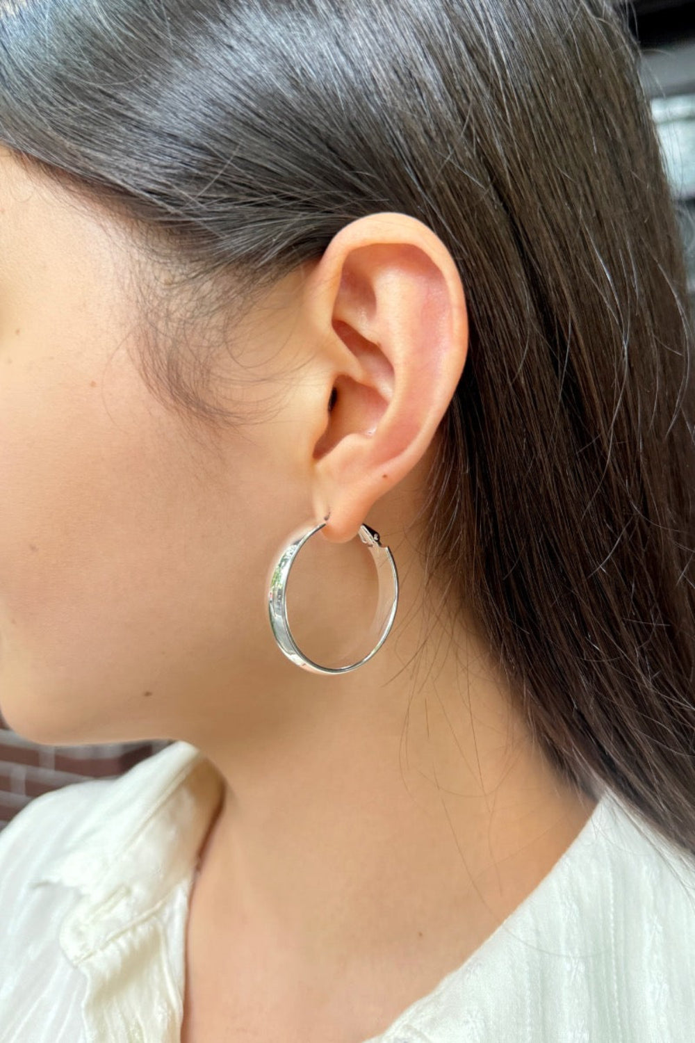 Large Hoop Earrings | Silver