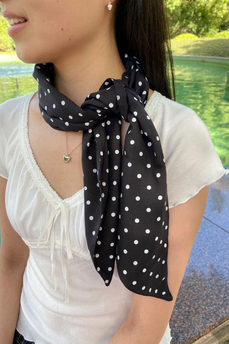 Polka Dot Scarf | Black