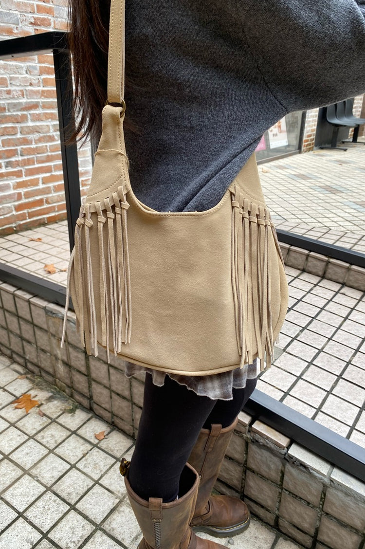 Shoulder Suede Bag | Sand