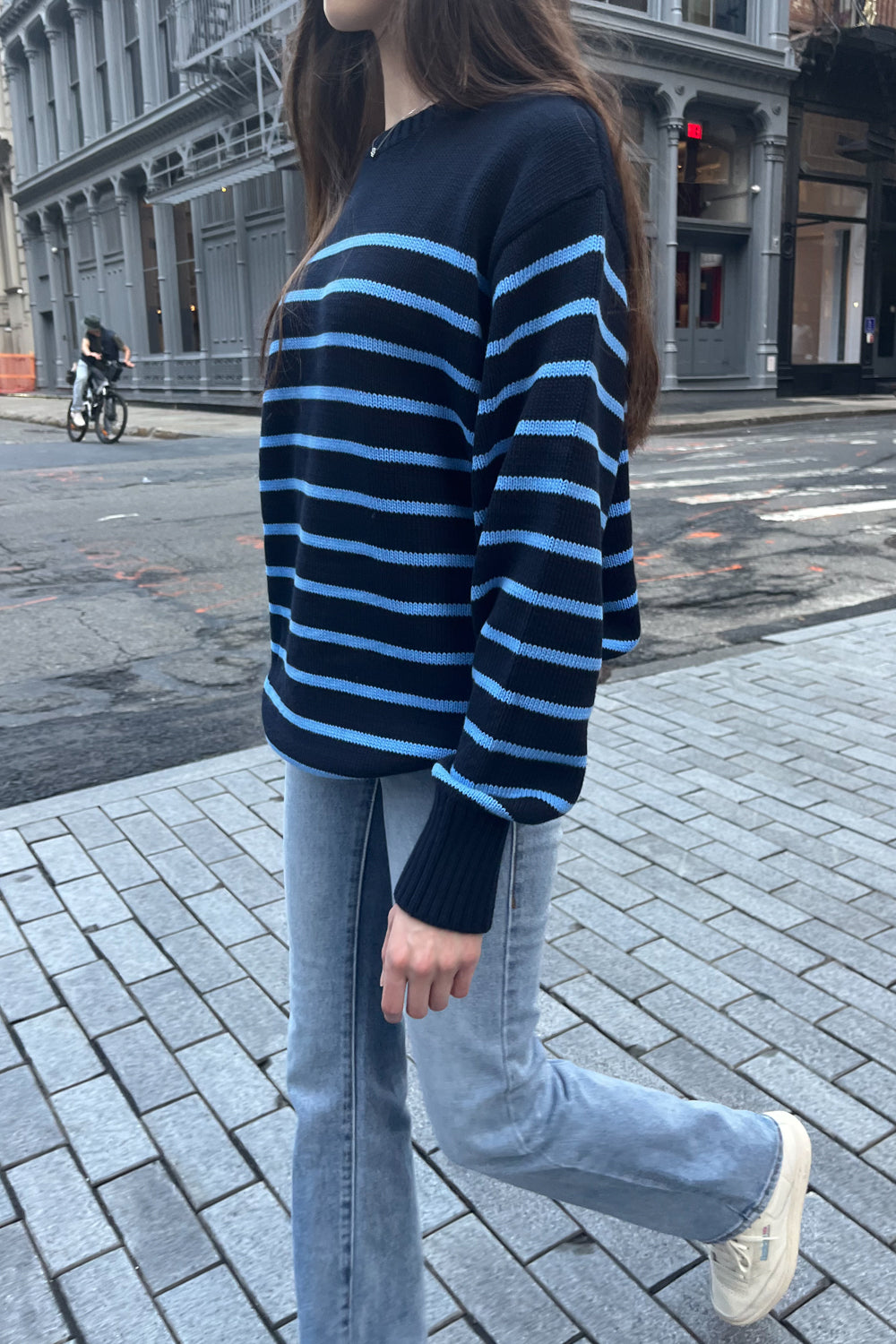 Brianna Cotton Thin Stripe Sweater |