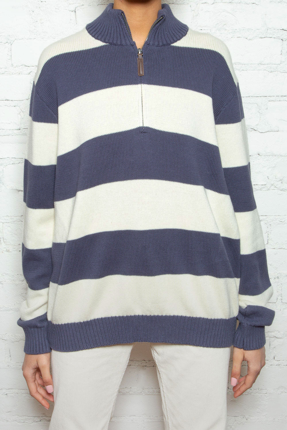 Casey Sweater | Ivory And Blue