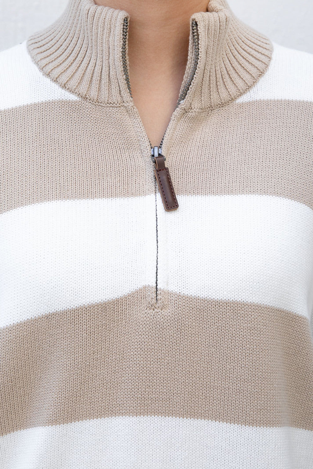 Casey Sweater | Latte Ivory Stripes