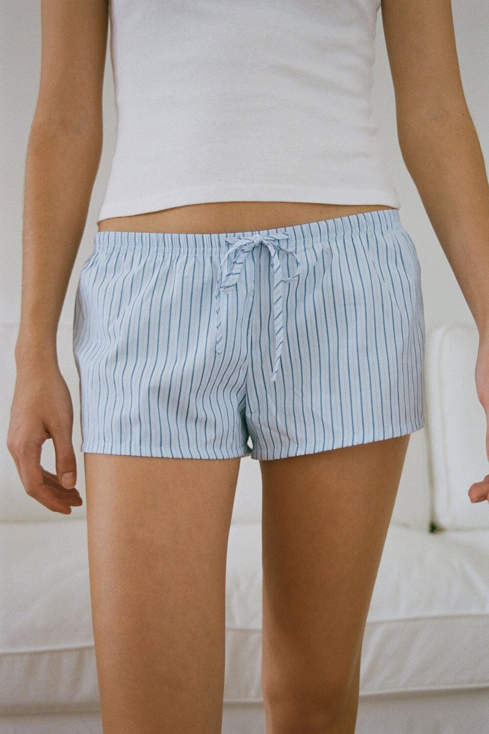 Mary Striped Pajamas | Sky Blue with Faded Blue Vertical Striped / XS/S