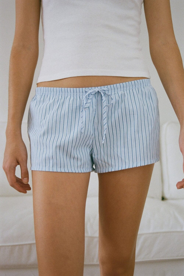 Mary Striped Pajamas | Sky Blue with Faded Blue Vertical Striped / XS/S