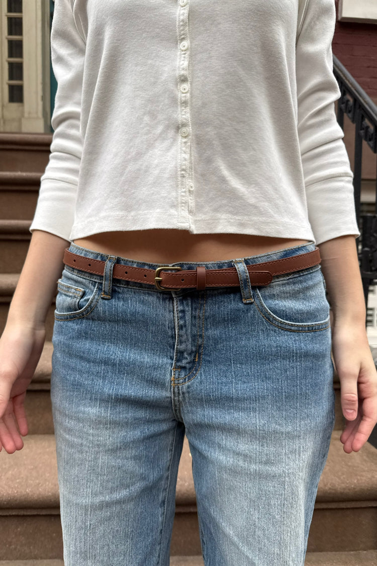 Faux Leather Buckle Belt | Gold