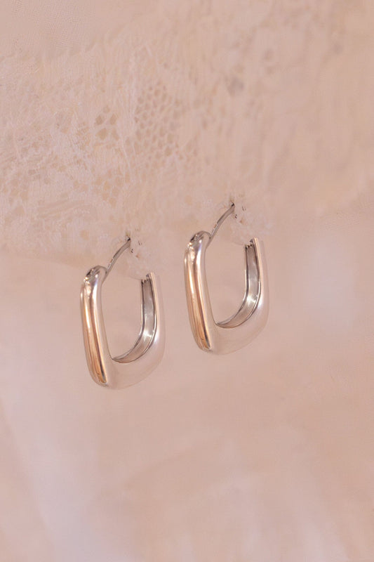 Silver Rectangle Earrings