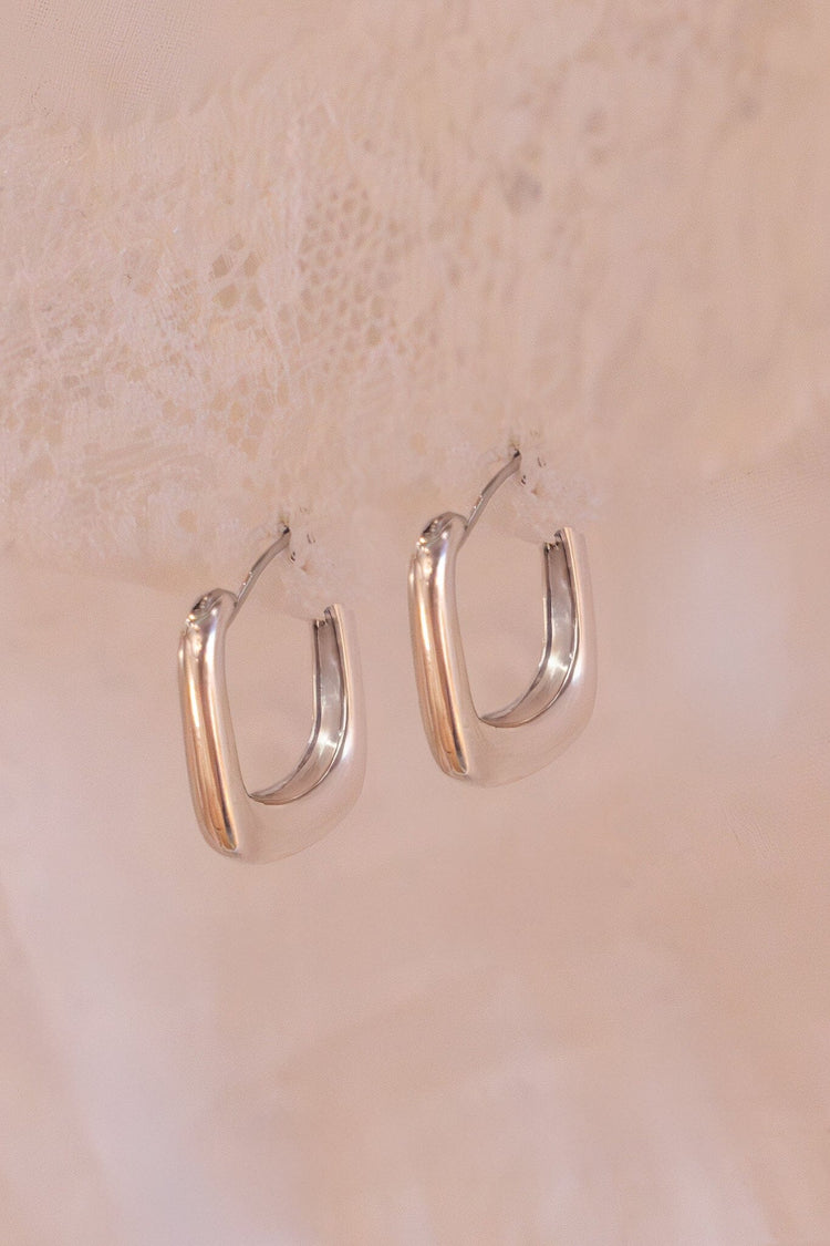 Silver Rectangle Earrings  | Silver Rectangle Earrings 