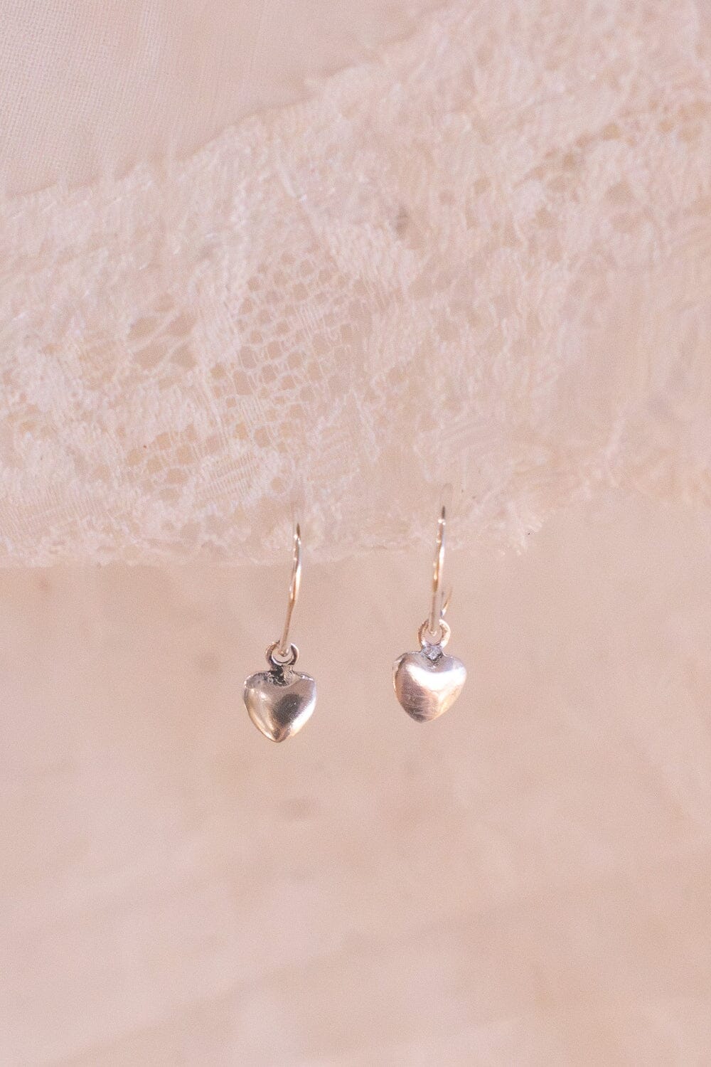 Sterling Silver Heart Charm Earrings | 
