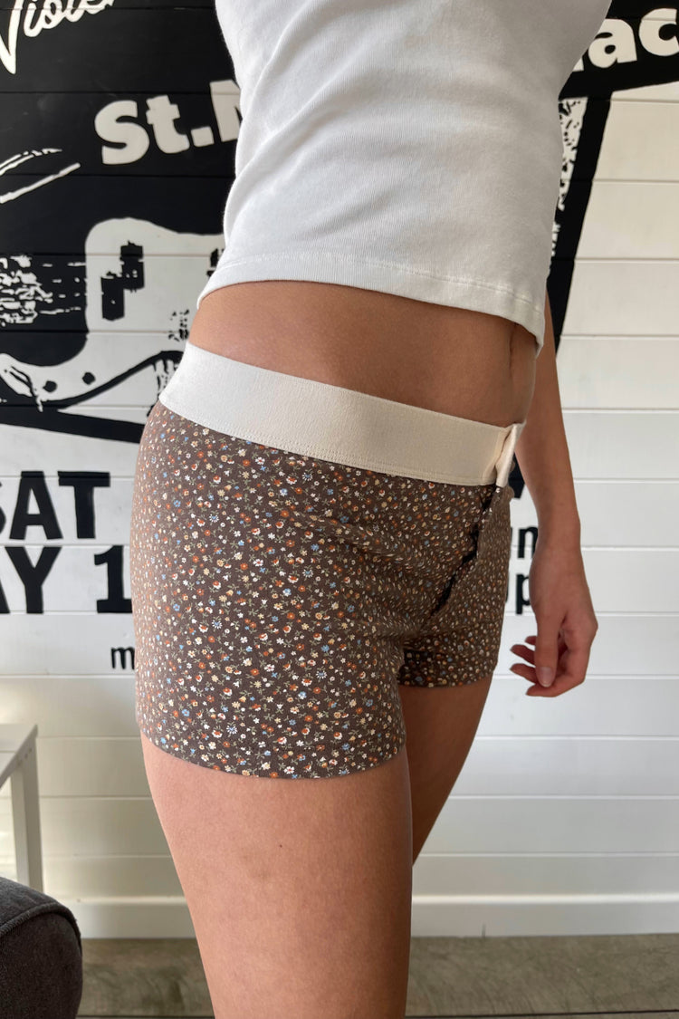 Floral Boyshort Underwear | Brown / XS/S