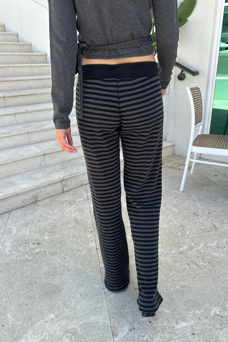 Hilary Striped Pants | Dark Grey Black Stripe / XS/S