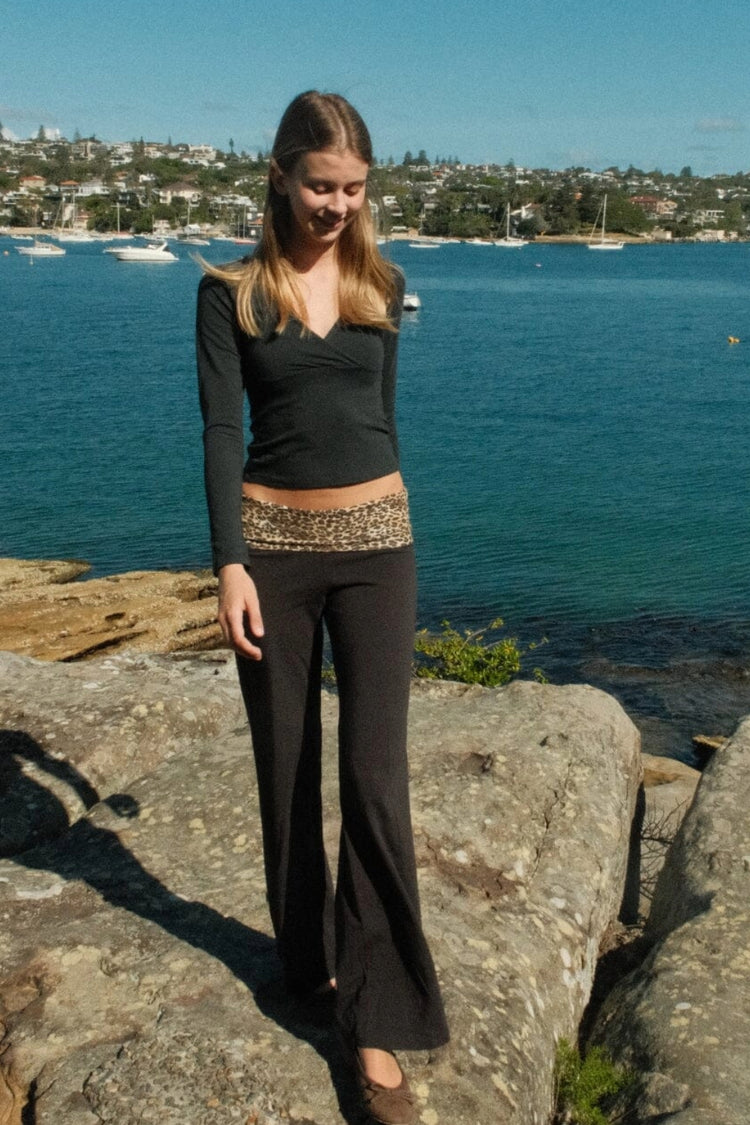 Priscilla Leopard Pants | Black / XS/S